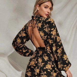 Open Back Floral Dress